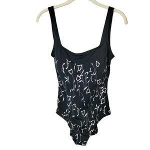 Vintage Gottex Women's Sz 10 Tulip Black and White One Piece Swimsuit